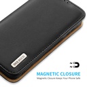 Dux Ducis Hivo Leather Flip Cover Echtleder Geldbörse für Karten und Dokumente Samsung Galaxy S22+ (S22 Plus) Schwarz