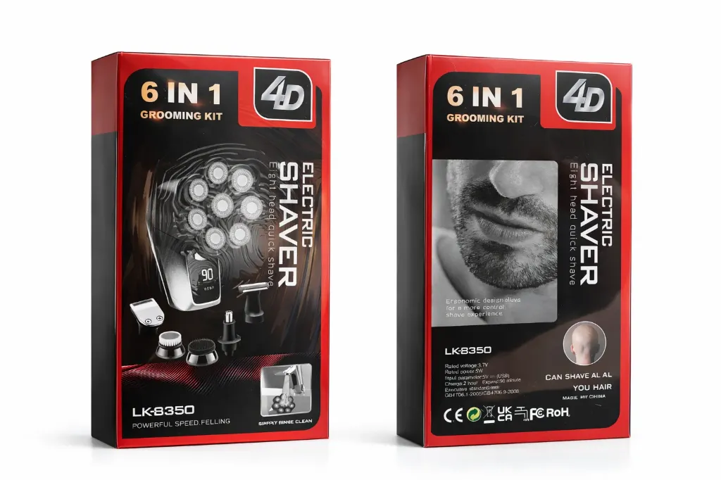 LK-8350 6-in-1 Elektrischer Rasierer 4D – Multifunktionaler Grooming Kit mit LED Display