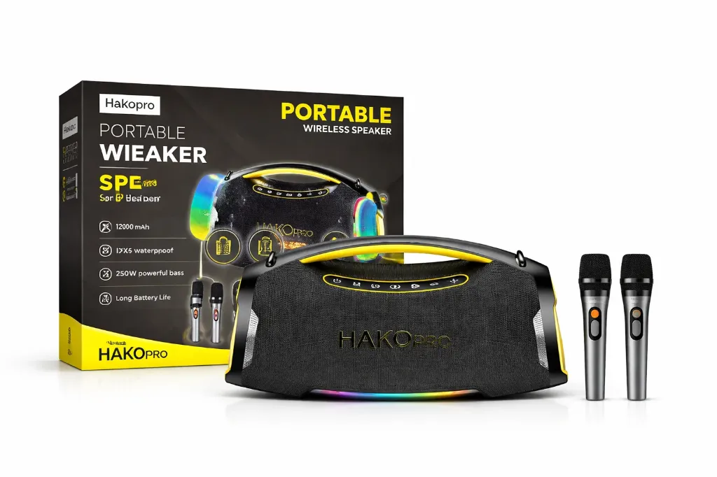 HAKOPRO H701 Bluetooth Lautsprecher – 250W – 12000mAh – Wireless Speaker – IPX5