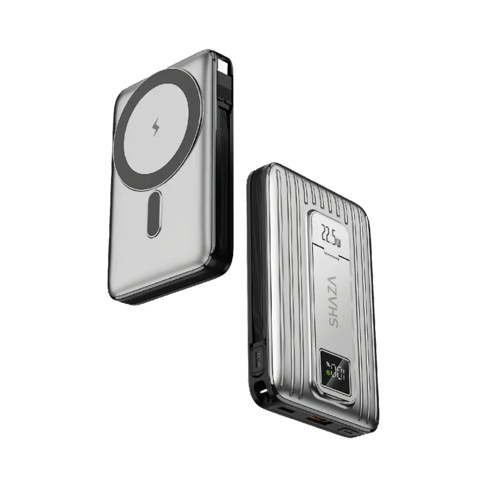 SUNIX Shaza MagPower 10000 mAh 22.5W MagSafe Kompatible Powerbank Grau