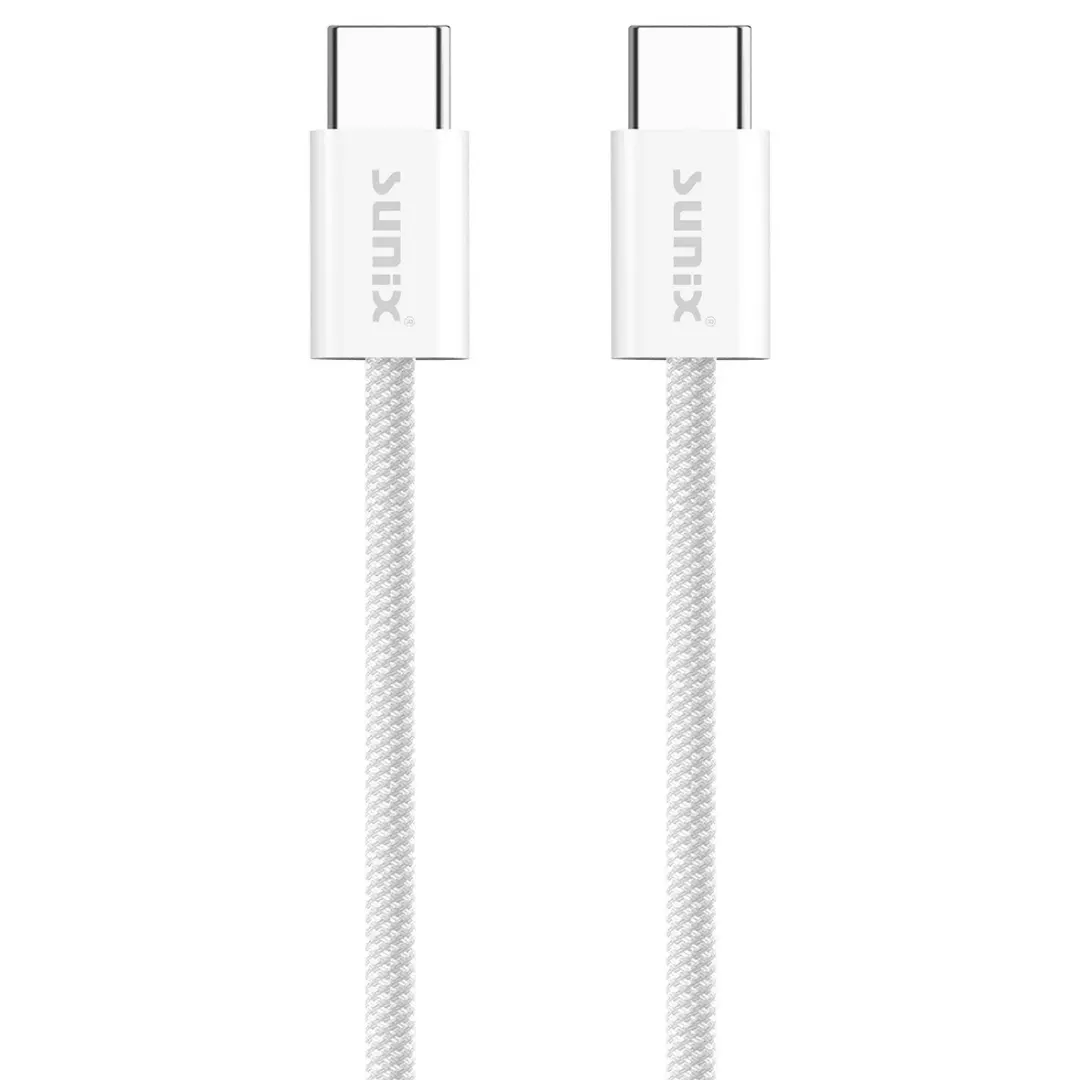 Sunix IP10 USB C Kabel 60W Schnellladekabel Typ C auf Typ C Weiß