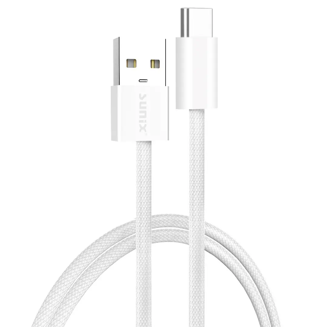 Sunix IP16 USB A auf USB C Kabel 2m Schnellladekabel 3A Weiß