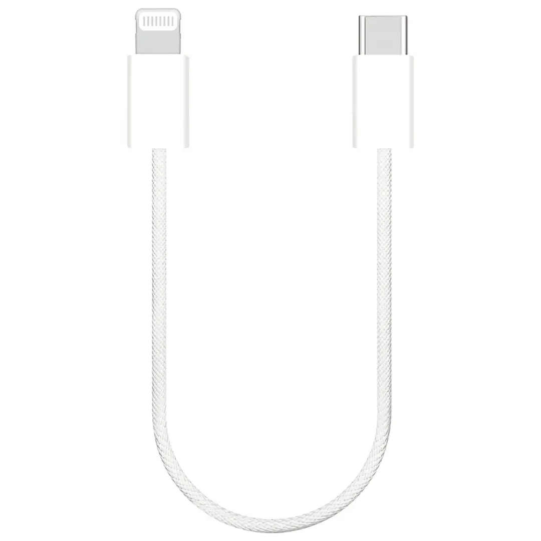 Sunix IP20 USB C auf 8 Pin Kabel 30W Schnellladekabel Kurz Weiß