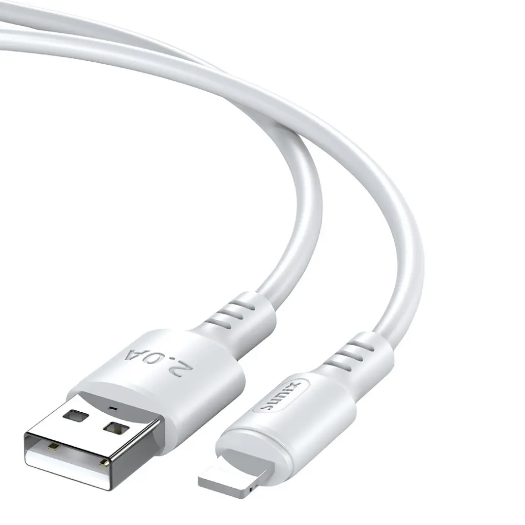 Macaron USB auf 8 Pin Kabel 2A Ladekabel Datenkabel Weiß