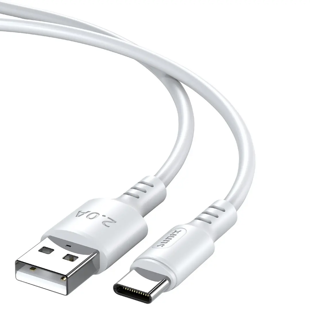 Macaron USB auf USB C Kabel 2A Ladekabel Datenkabel Weiß
