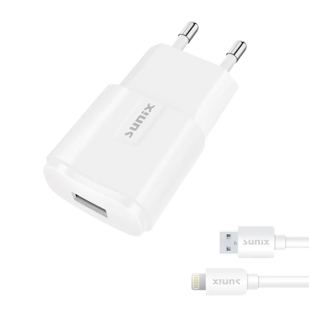 Sunix iPhone Ladegerät 8-Pin Kabel 2A Netzteil USB Charger Schnellladegerät