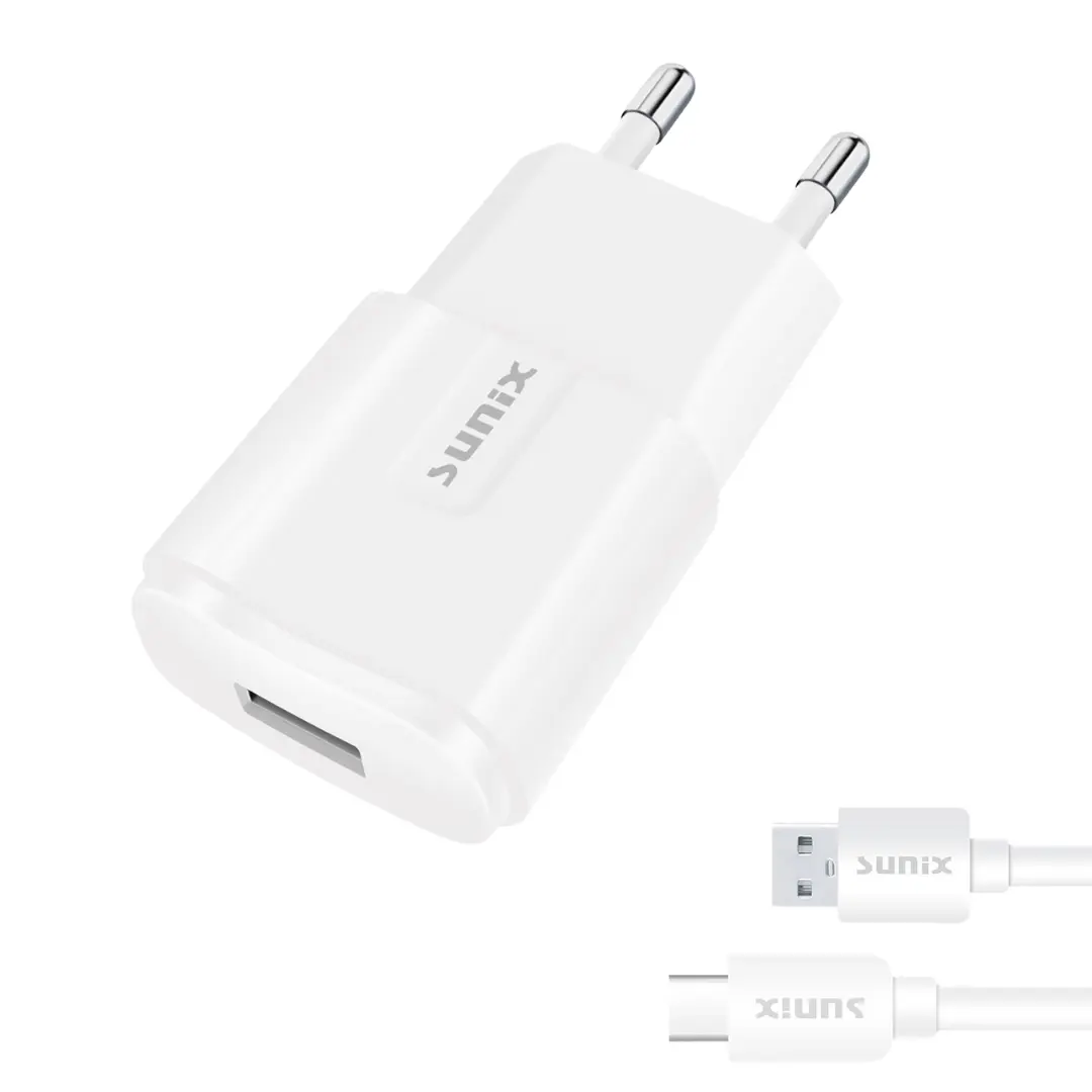 Sunix USB C Ladegerät 2A Netzteil Type C Kabel Android Charger Schnellladegerät