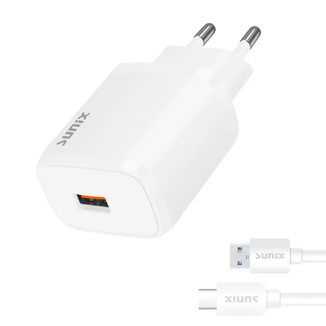 Sunix S30 Ladegerät QC 3.0 Schnellladegerät USB Netzteil + USB C Kabel