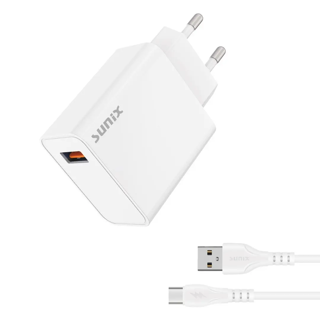33W Schnellladegerät Set USB-A Type-C Kabel Fast Charger Samsung Xiaomi Adapter