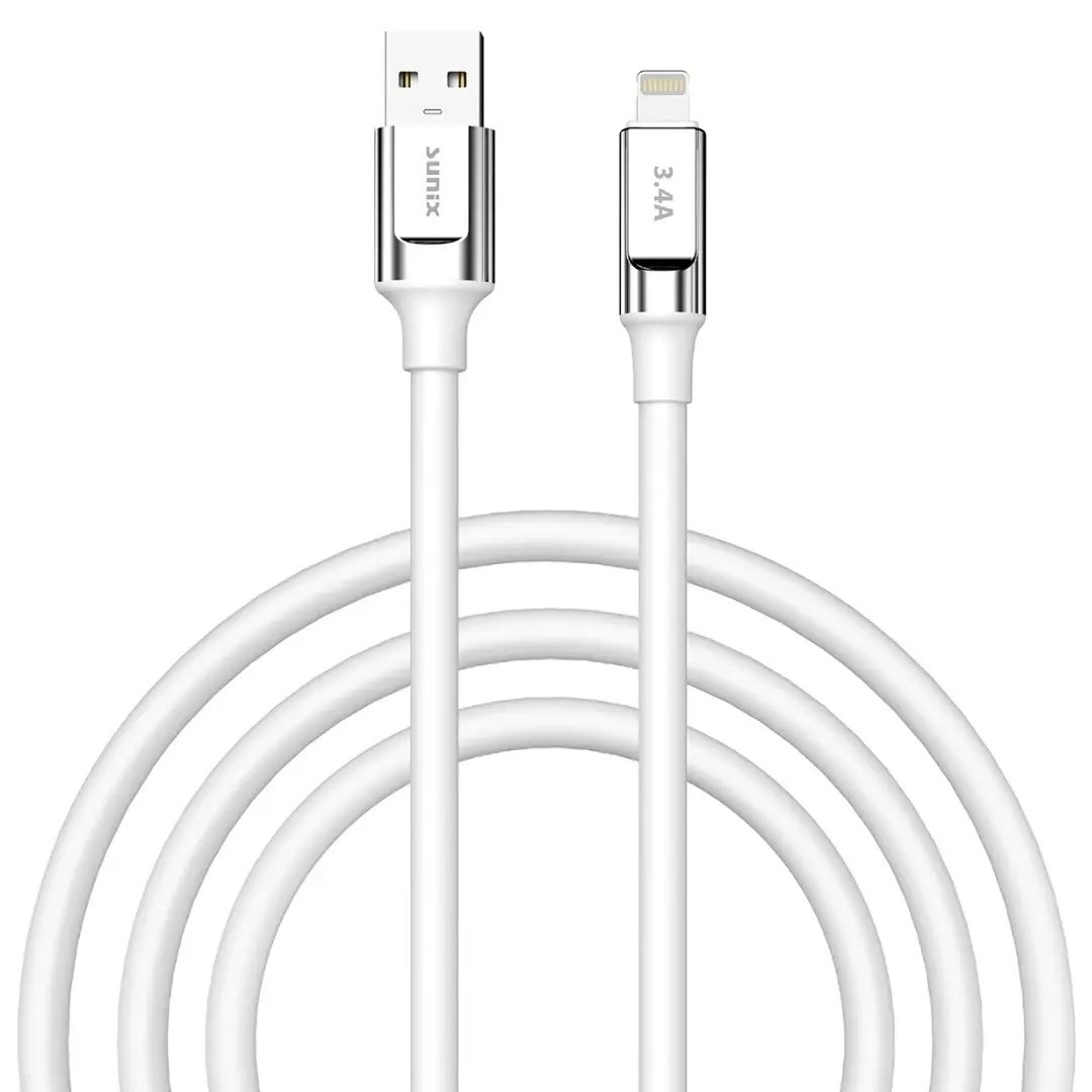 USB auf 8 Pin Kabel Schnellladekabel 3.4A iPhone Ladekabel Datenkabel Weiß