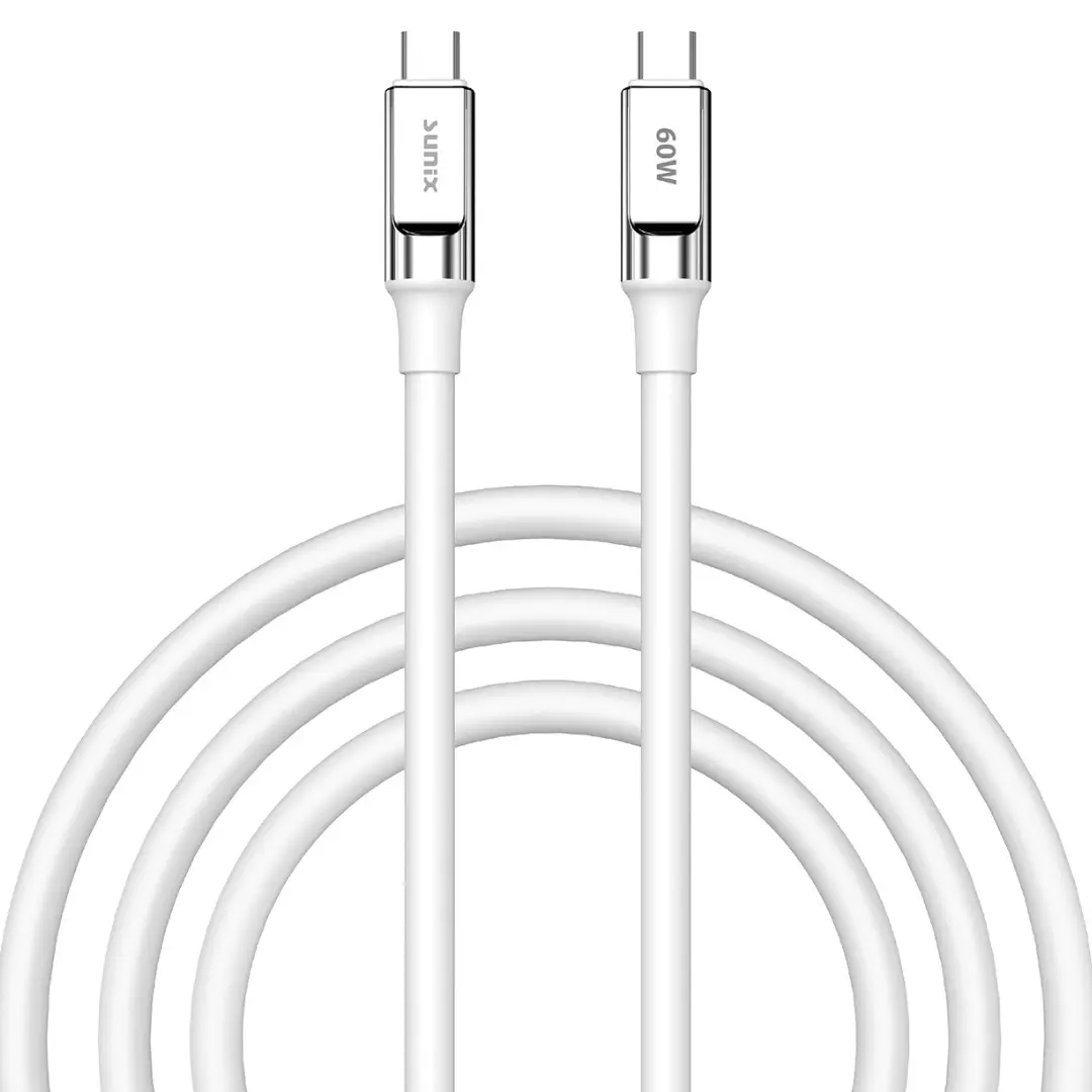 USB C auf USB C Kabel 60W Schnellladekabel Typ C Ladekabel Power Delivery Weiß