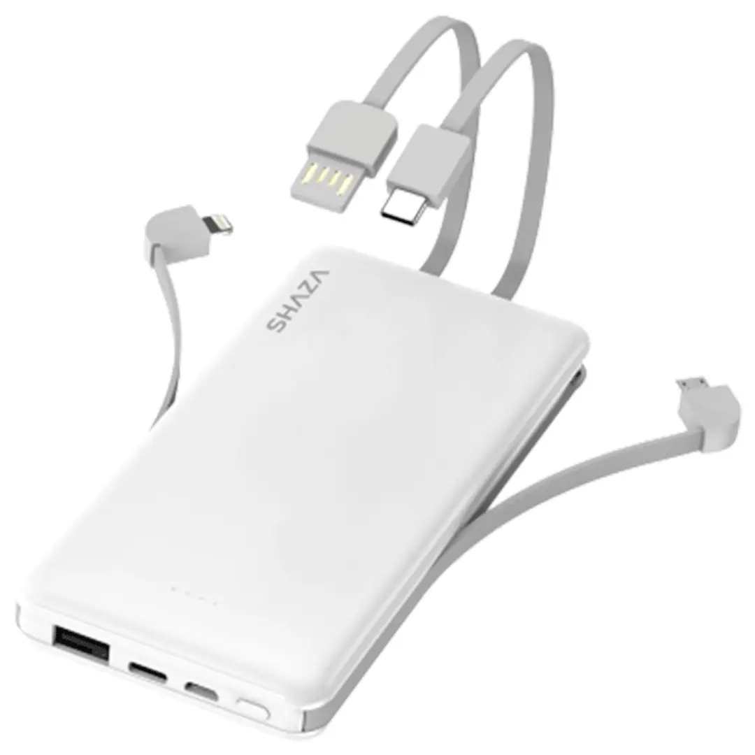 SHAZA 4IN1 POWERBANK 10000 MAH WHITE