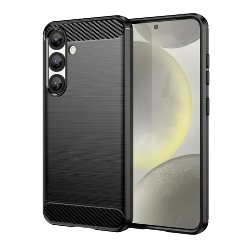 Carbon Case Flexibles Silikon für Xiaomi Redmi Note 14S – Schwarz